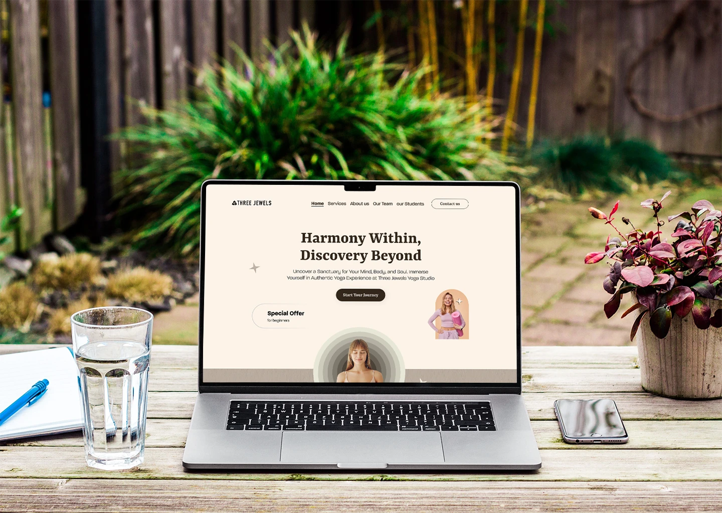 3 Jewels Landing page mockup
